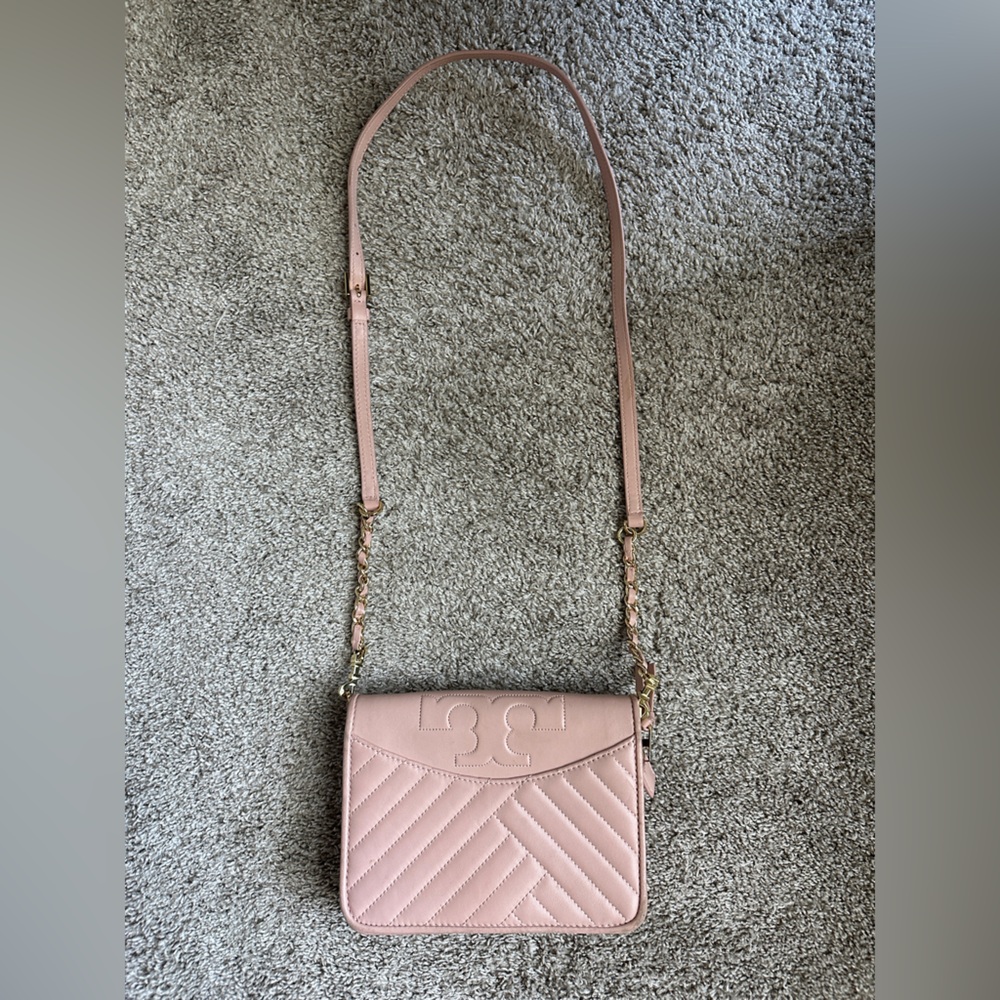 Tory Burch Blush Quilted Crossbody Bag